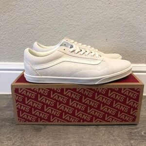 Vans Old Skool Low Pro White Classic Suede Sneakers Men’s Shoes Size 9 or 9.5
